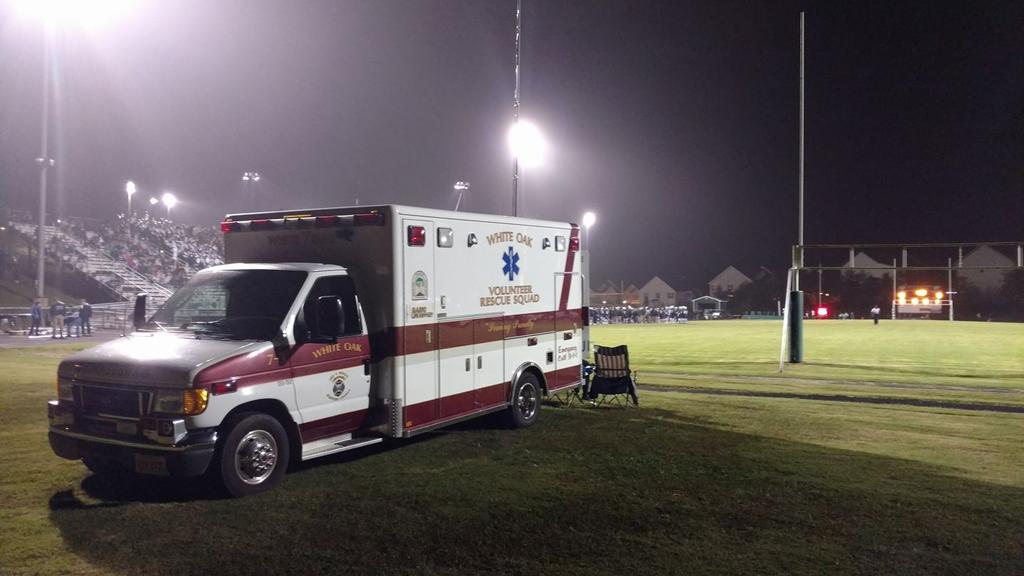 WOVRS providing EMS Standby services at a high school football game.